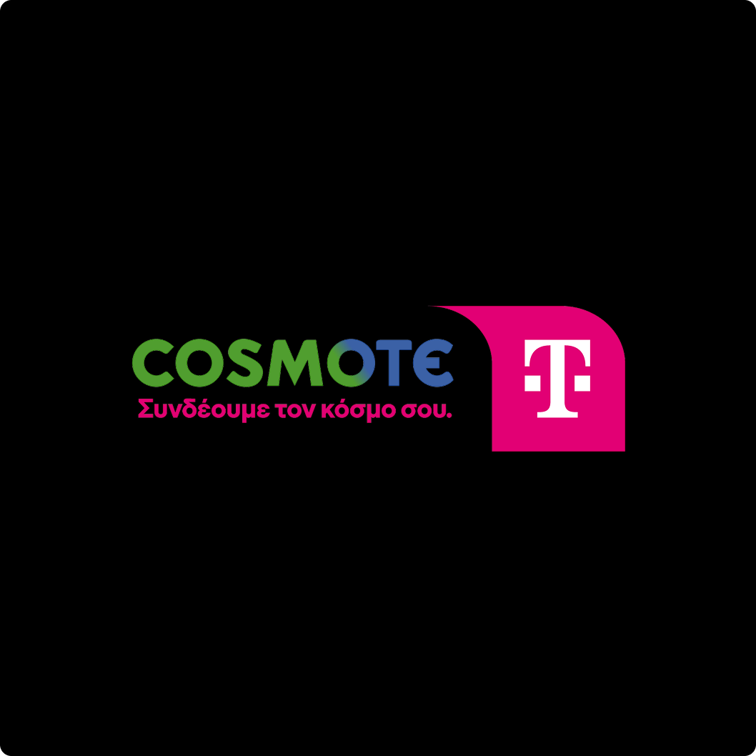 COSMOTE logo usage on colored backgrounds