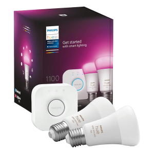 PHILIPS Hue White & Color Ambiance Σετ με 2 Έξυπνους Λαμπτήρες 9W A60 E27 + Philips Hue Bridge
