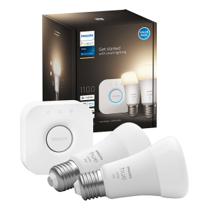 PHILIPS Hue White Σετ με 2 Έξυπνους Λαμπτήρες 9.5W A60 E27 + Philips Hue Bridge