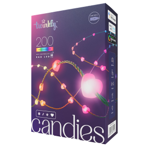 Έξυπνα Λαμπάκια TWINKLY Candies Heart 200 LED με Πράσινο Καλώδιο 7mm