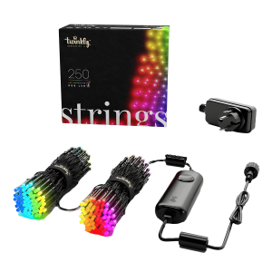 TWINKLY STRINGS 250 LED RGB BLACK WIRE