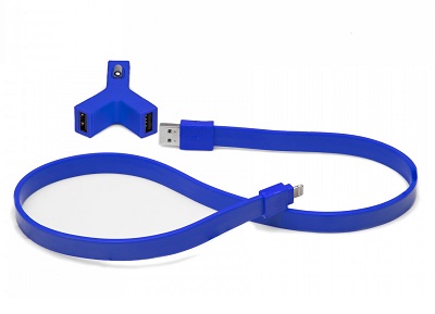 CAR CHARG TYLT Y 2.1A+CABLE LIGHTN BLUE