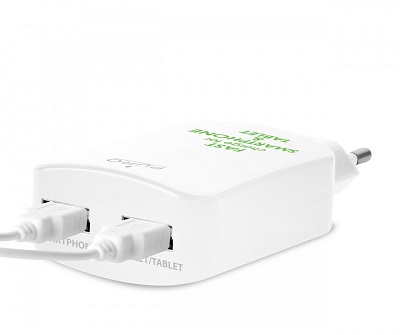 TRAVEL CHARGER PURO FAST 2USB 3.4A WHITE
