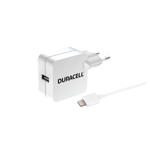 Φορτιστής ταξιδίου DURACELL 2.4A + καλώδιο Lightning