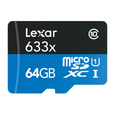 Κάρτα Μνήμης LEXAR MICRO SD 64GB 633X 95MB/s
