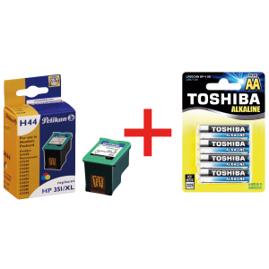 PELIKAN μελάνι H44 3 χρωμάτων + Δώρο TOSHIBA αλκαλικές μπαταρίες LR06 AA