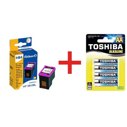 PELIKAN ink H84 mayro +  TOSHIBA alkaline batteries LR06 AA