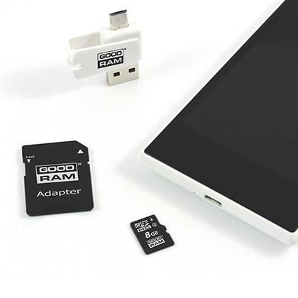 GOODRAM M1A4 All in One card reader-karta mnimis 8GB-antaptoras
