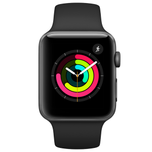 APPLE Watch Series 3 GPS 38mm Space Grey Aluminium με Sport Band Μαύρο