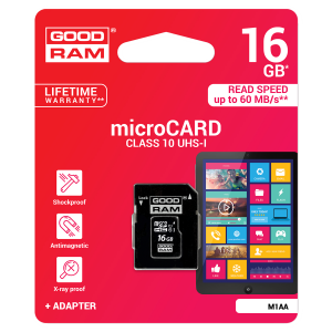 GOODRAM κάρτα μνήμης Micro SD Class 10 UHS-I 16GB με αντάπτορα