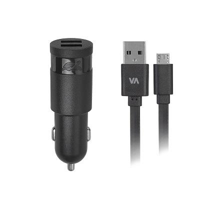 RIVAPOWER car charger 2 USB 2.4A Micro USB cable
