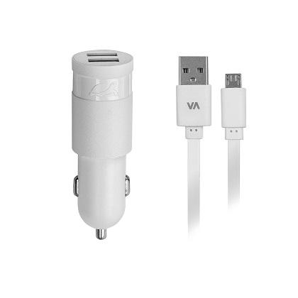 RIVAPOWER car charger 2 USB 3.4A Micro USB cable