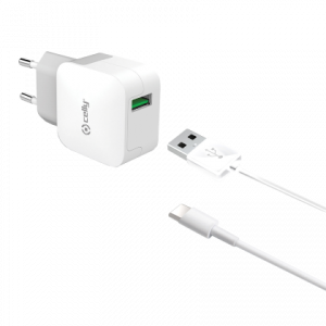 CELLY επιτοίχιος φορτιστής 2.4A & καλώδιο USB Type-C