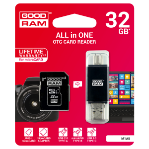 GOODRAM M1A5 All in One card reader-κάρτα μνήμης 32GB-αντάπτορας