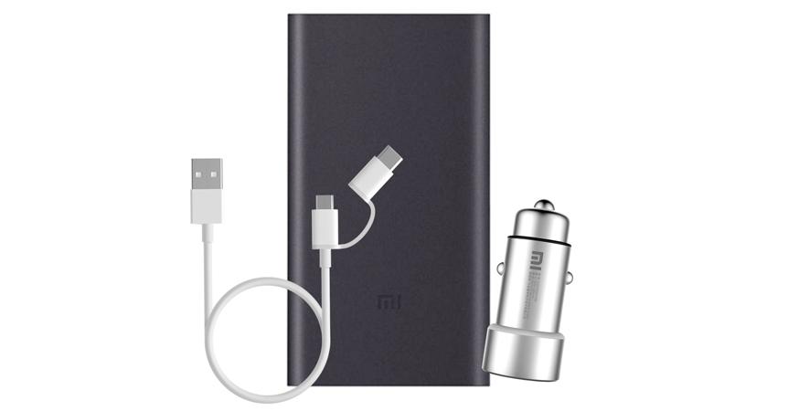 XIAOMI bundle Powerbank Mi Car Charger USB cable