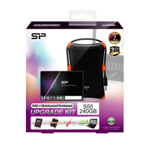 SILICON POWER σκληρός δίσκος SSD SATAIII Slim S55 240GB + θήκη Enclosure Armor A30 upgrade kit