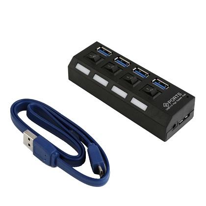 GEMBIRD USB 3.0 4-port hub with switches