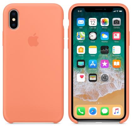 APPLE thiki silikonis iPhone X portokali