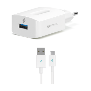 Φορτιστής ταξιδίου TTEC με Qualcomm Quick Charge 3.0 + καλώδιο Type-C