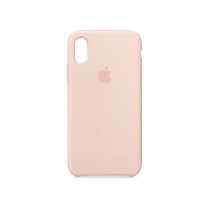 ΑPPLE thiki silikonis iPhone Xs anoixto roz