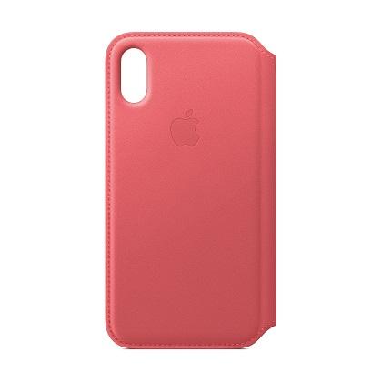 APPLE dermatini thiki Folio iPhone Xs roz