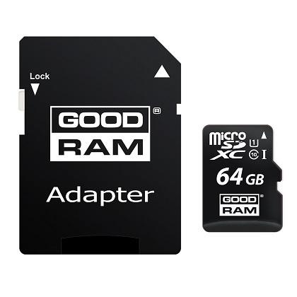 GOODRAM karta mnimis Micro SD Class 10 UHS-I 64GB me antaptora