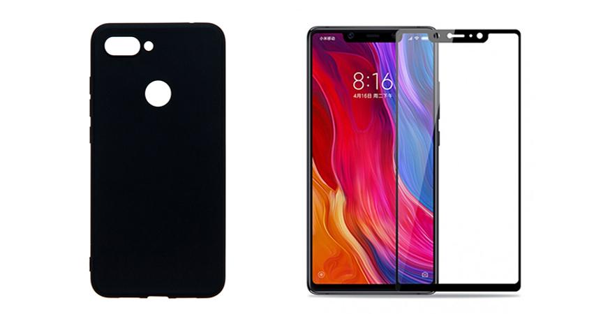 thiki Matte + gyali prostasias othonis me plaisio COSY gia to XIAOMI MI 8 Lite