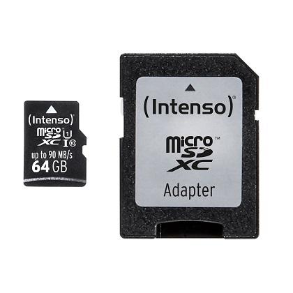 INTENSO karta mnimis Micro SD UHS-I Professional 64GB me antaptora