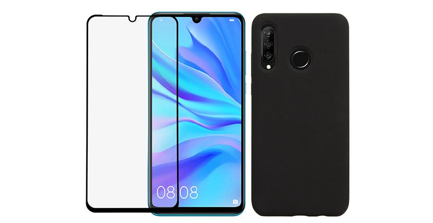 thiki silikonis mayri + gyali prostasias othonis me plaisio COSY gia to HUAWEI P30 Lite