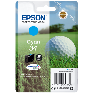 EPSON μελάνι 34 DURABrite Ultra Golf Ball Κυανό
