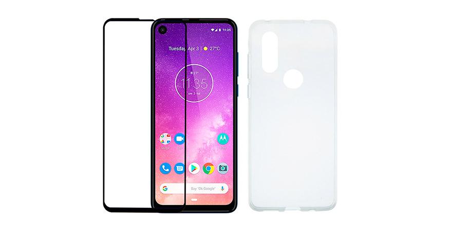 tpu case + glass with frame cosy for MOTOROLA One Vision