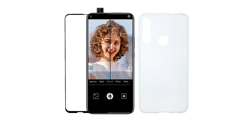 tpu case + screen glass with frame COSY for HUAWEI P Smart Z