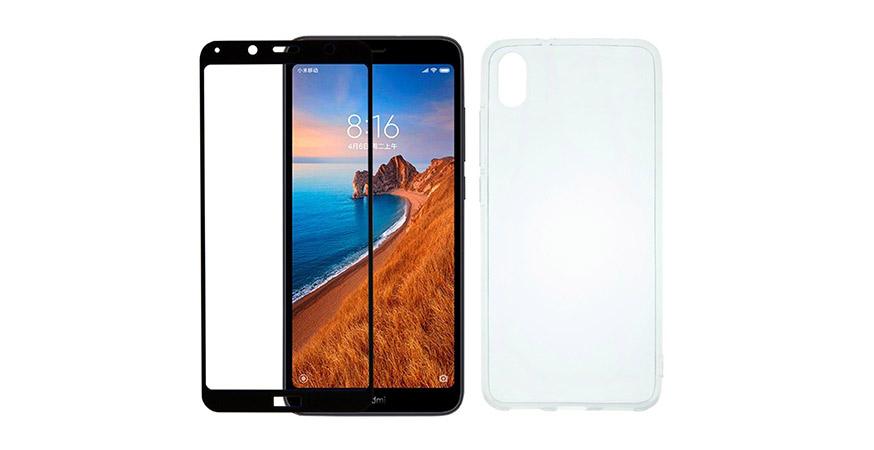 tpu case + screen protector with frame COSY for XIAOMI Redmi 7A