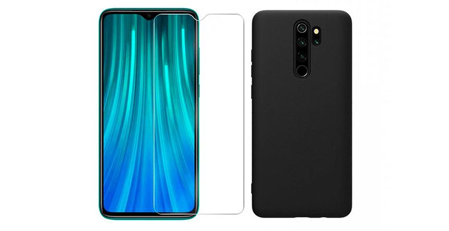 case Matte black+ tempered glass COSY for XIAOMI Redmi Note 8 Pro