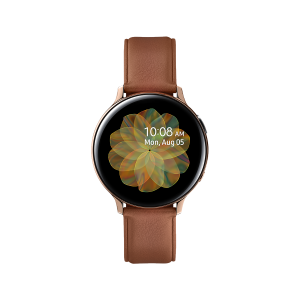 SAMSUNG Galaxy Watch Active2 4G 40mm Stainless Steel Gold με δερμάτινο καφέ λουράκι