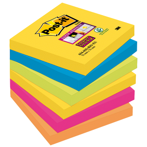 Χαρτάκια σημειώσεων POST IT Super Sticky 654 76x76mm (6 σετ)