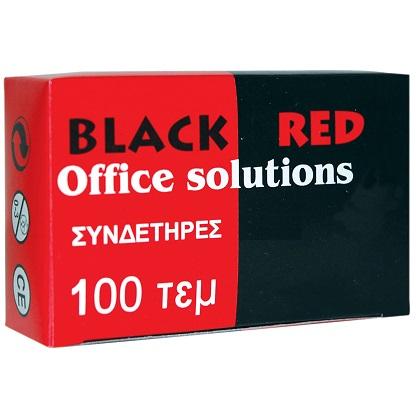 Metal Clips No 3 28mm BLACK RED (10 Pieces)