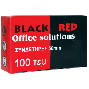 Μεταλλικοί συνδετήρες Νο 5 50mm BLACK RED (10 Τεμάχια)