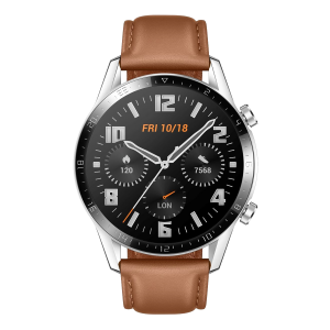 HUAWEI Watch GT 2 46mm με καφέ δερμάτινο λουράκι
