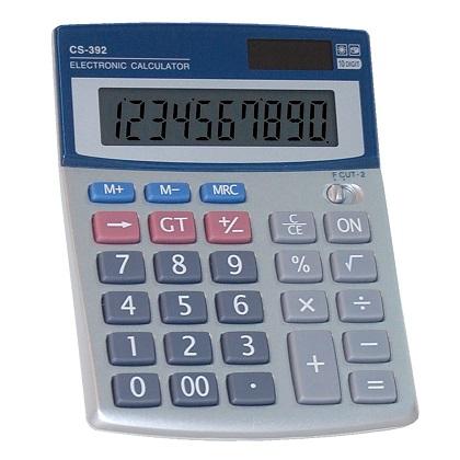 10 digit BLACK RED CS-392 calculator blue
