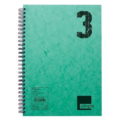 notebook Simple ΝΕΟΧΑΡΤ 17x25 3 issues 180 pages (10 pcs) green
