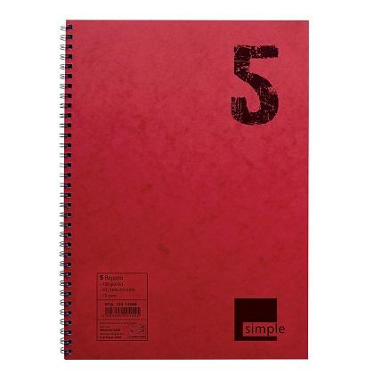 notebook Simple ΝΕΟΧΑΡΤ 17x25 5 issues 300 pages (5 pcs) red