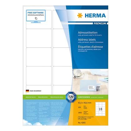 labels 63.5x46.6 HERMA PREMIUM 4265 (100 sheets)