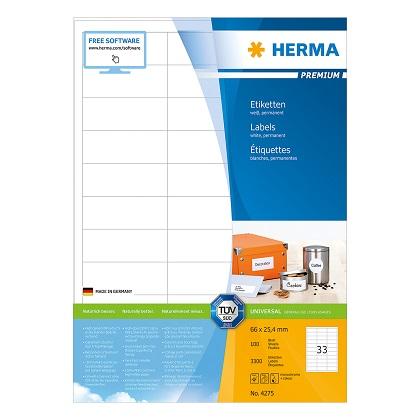 labels 66x25.4 HERMA PREMIUM 4275 (100 sheets)