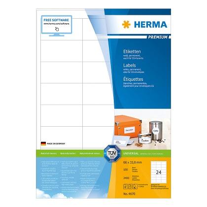 labels 66x33.8 HERMA PREMIUM 4670 (100 sheets)