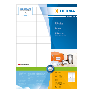 Ετικέτες 70x25.4 HERMA PREMIUM 4455 (100 φύλλα)