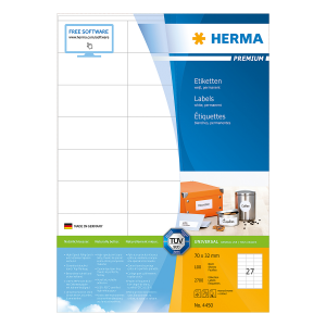 Ετικέτες 70x32 HERMA PREMIUM 4450 (100 φύλλα)