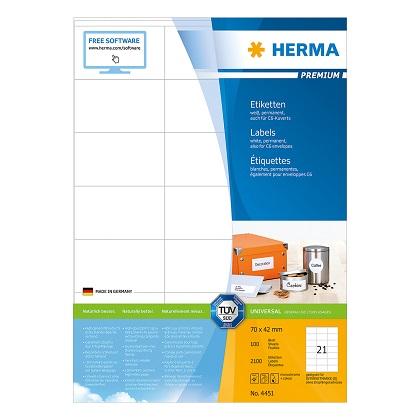labels 70x42 HERMA PREMIUM 4451 (100 sheets)