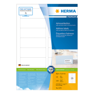 Ετικέτες 88.9x33.8 HERMA PREMIUM 4479 (100 φύλλα)