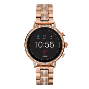FOSSIL Smartwatch Gen 4 Ροζ Χρυσαφί με λουράκι από ανοξείδωτο ατσάλι